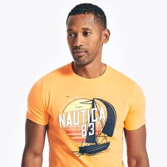 SUSTAINABLY CRAFTED N83 GRAPHIC T-SHIRT,Orange,large