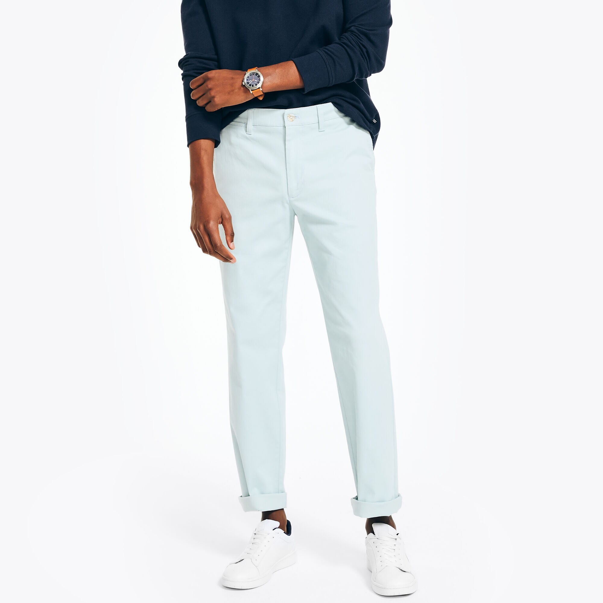 CLASSIC FIT TWILL PANT,Crest Blue,large