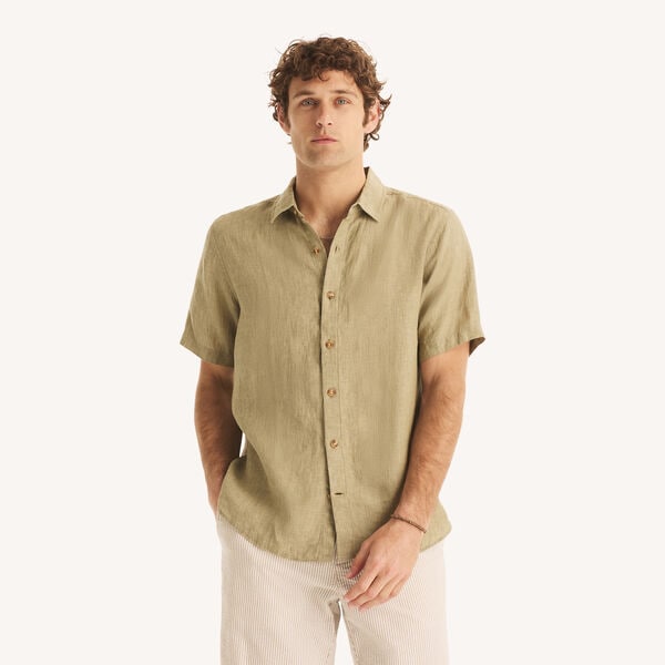 Classic Fit Short-Sleeve Linen Shirt 