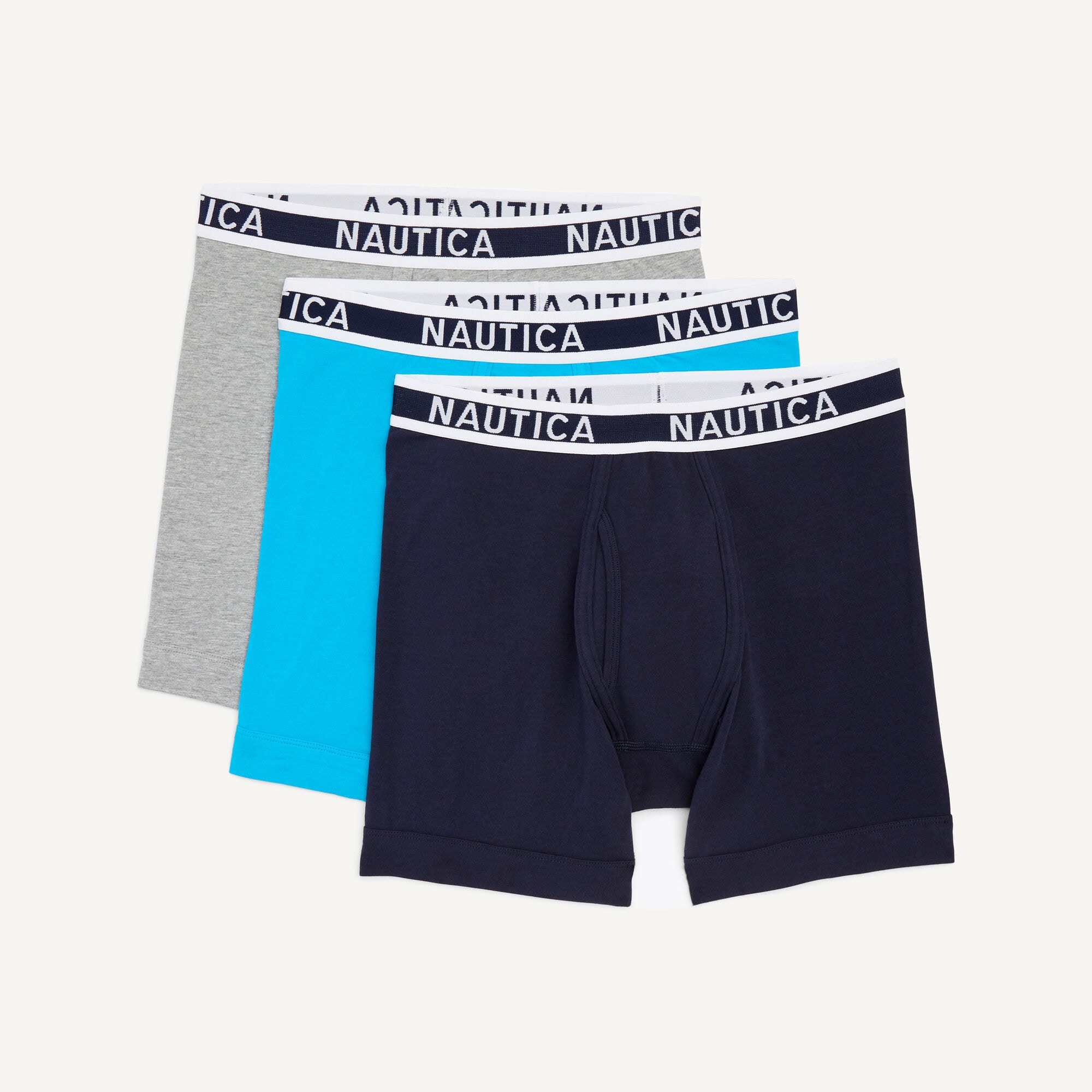 STRETCH COTTON BOXER BRIEFS, 3-PACK,Turquoise,large