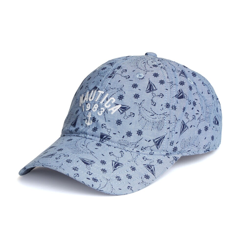 Marlin & Boat Graphic Baseball Cap,Riviera Blue,large