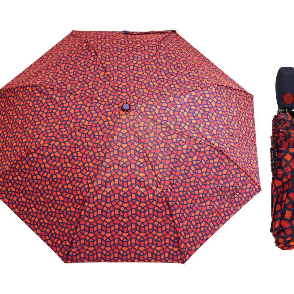 Auto Open Tile Print 43" Umbrella,Orchid Pink,large