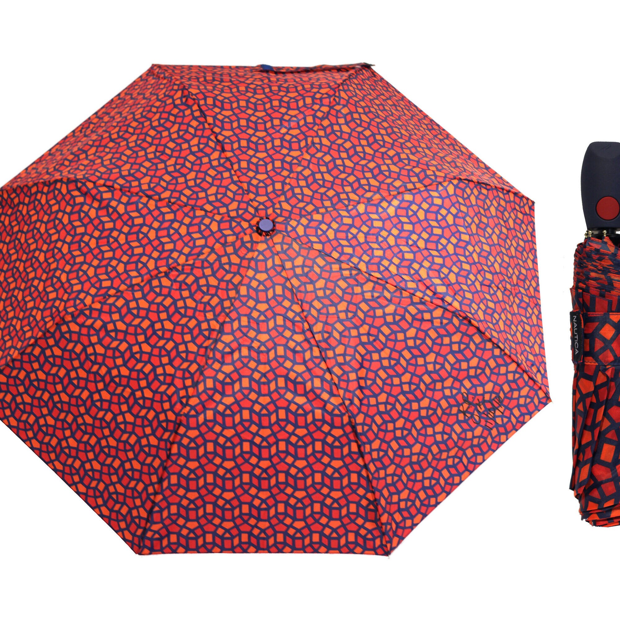 Auto Open Tile Print 43" Umbrella,Orchid Pink,large