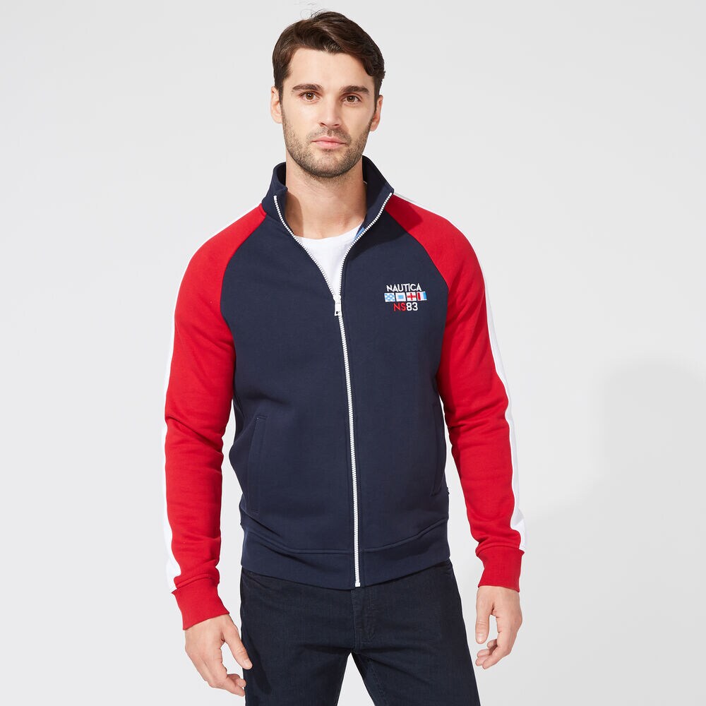 COLORBLOCKED RAGLAN JACKET,Navy,large