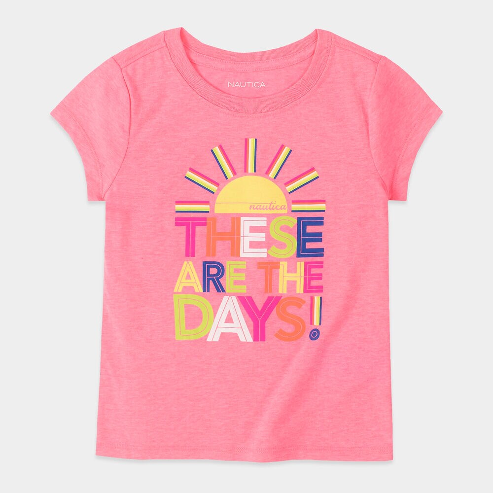 GIRLS' THESE ARE THE DAYS GRAPHIC T-SHIRT (8-20),Lt Pink,large