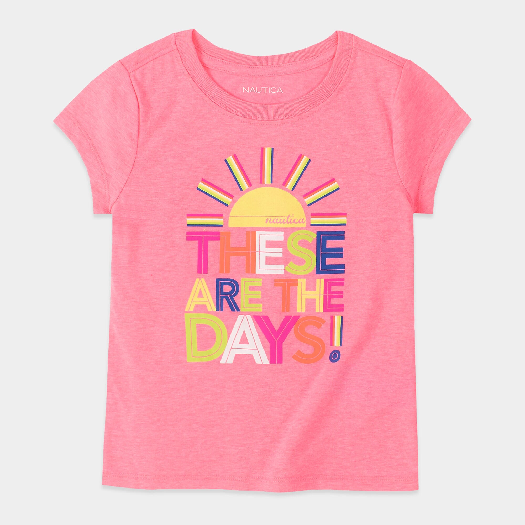 GIRLS' THESE ARE THE DAYS GRAPHIC T-SHIRT (8-20),Lt Pink,large