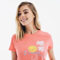 PALM TREE GRAPHIC LOGO T-SHIRT,Sugar Coral,large