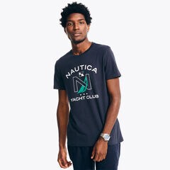 Yacht Club Graphic T-Shirt,Navy,large