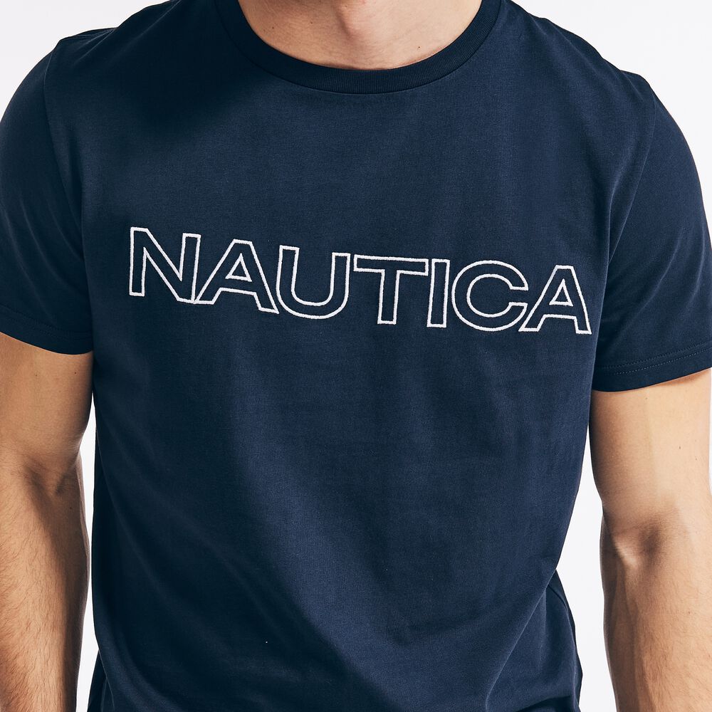 LOGO GRAPHIC T-SHIRT,Navy,large