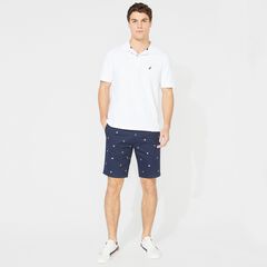10" BIG & TALL ANCHOR AND SHIP WHEEL PRINT SHORT,True Navy,large