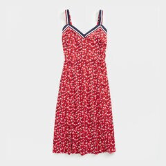 NAUTICA JEANS CO. FLORAL PRINT SLEEVELESS DRESS,Tomales Red,large