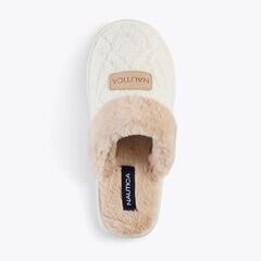 WOOL KNIT SLIPPER,Natural,large