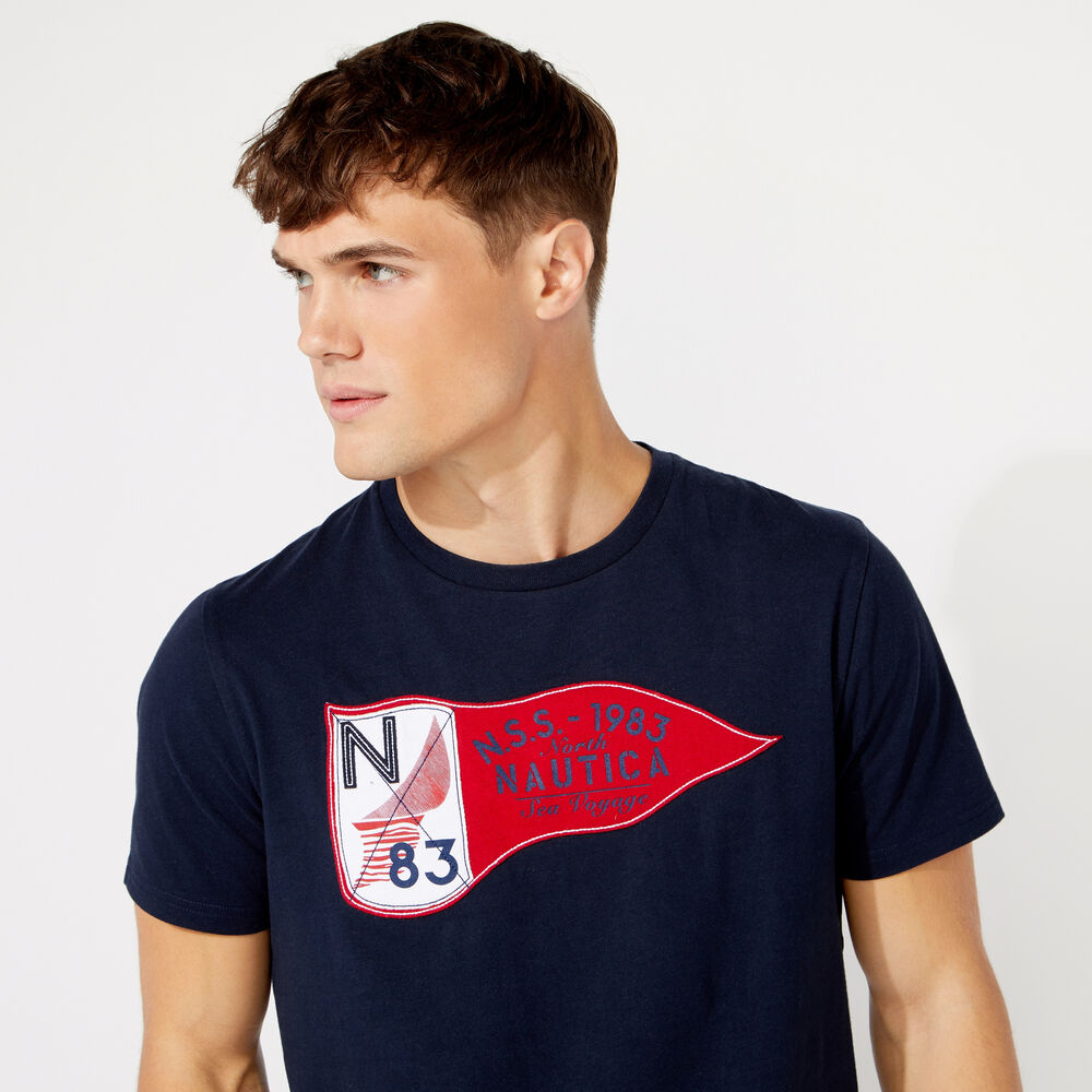 NSS FLAG GRAPHIC T-SHIRT,Navy,large
