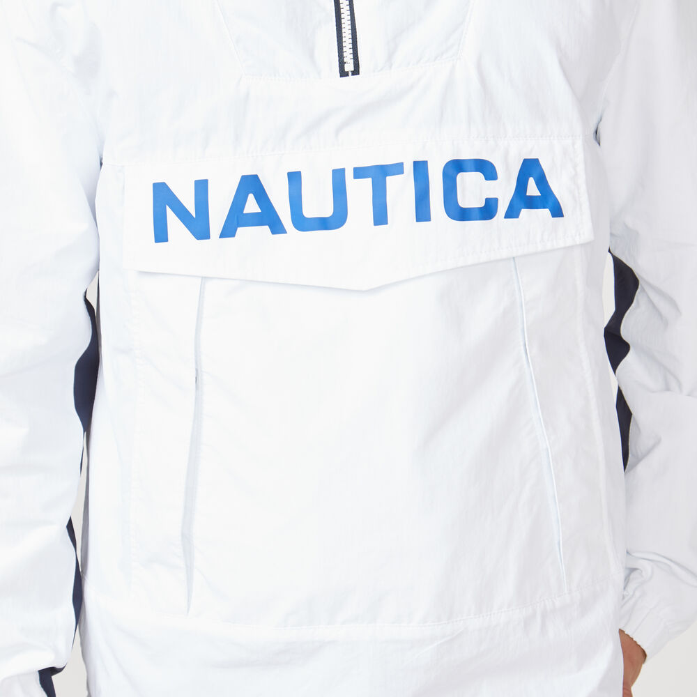 LIGHTWEIGHT HOODED PULLOVER JACKET,Bright White,large