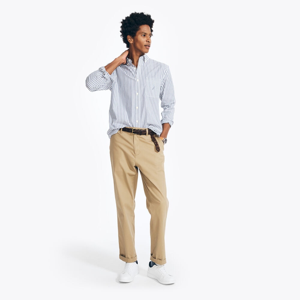 STRIPED POPLIN SHIRT,Pure Adriatic Sea Wash,large