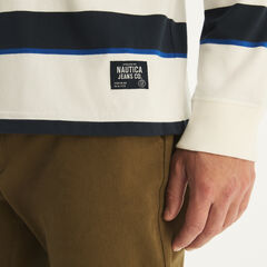 Nautica Jeans Co. Striped Long-Sleeve Henley,Marshmallow,large