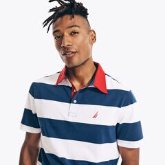 CLASSIC FIT STRIPED POLO,Blue Depths,large