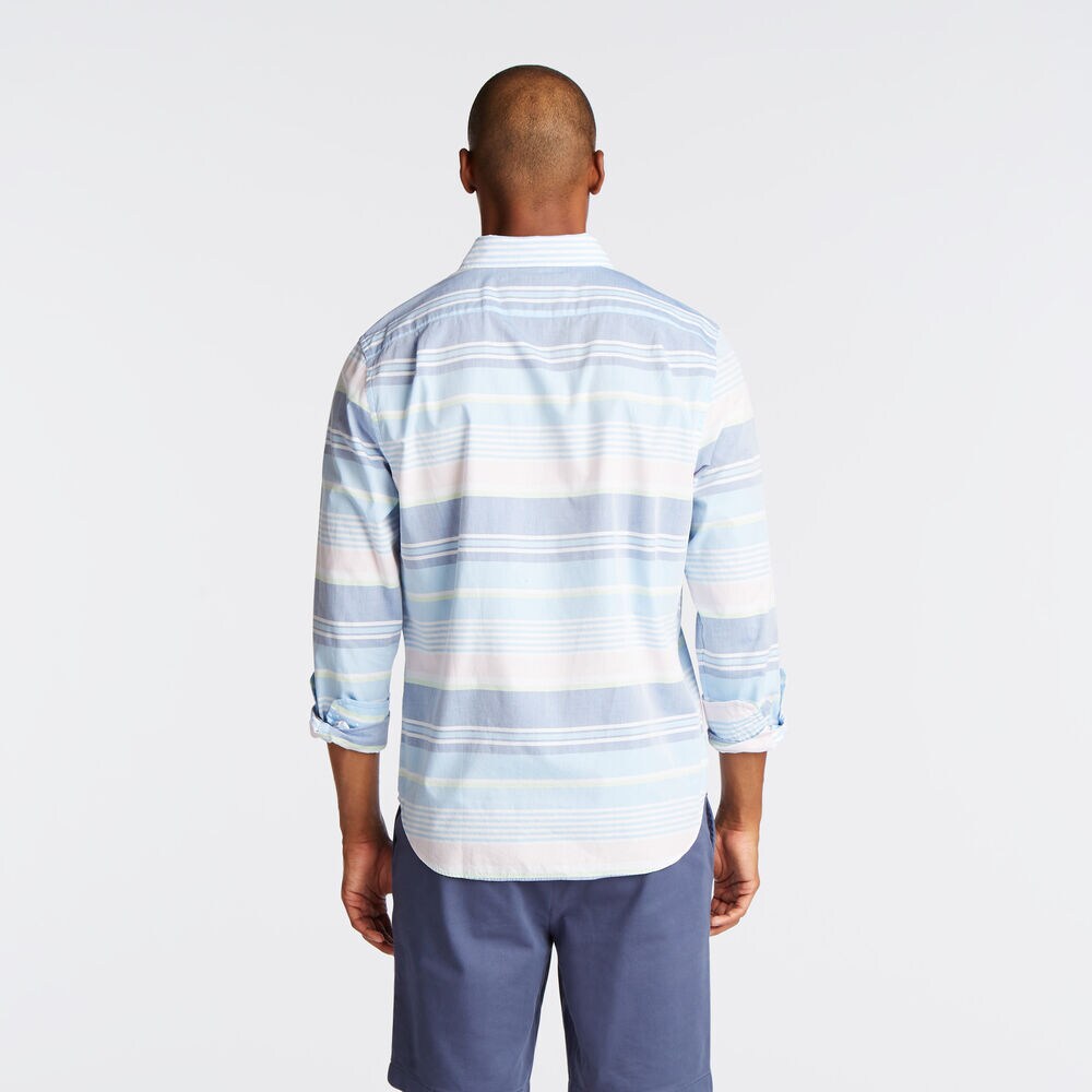 CLASSIC FIT SHIRT IN MIXED STRIPE,Alaskan Blue,large