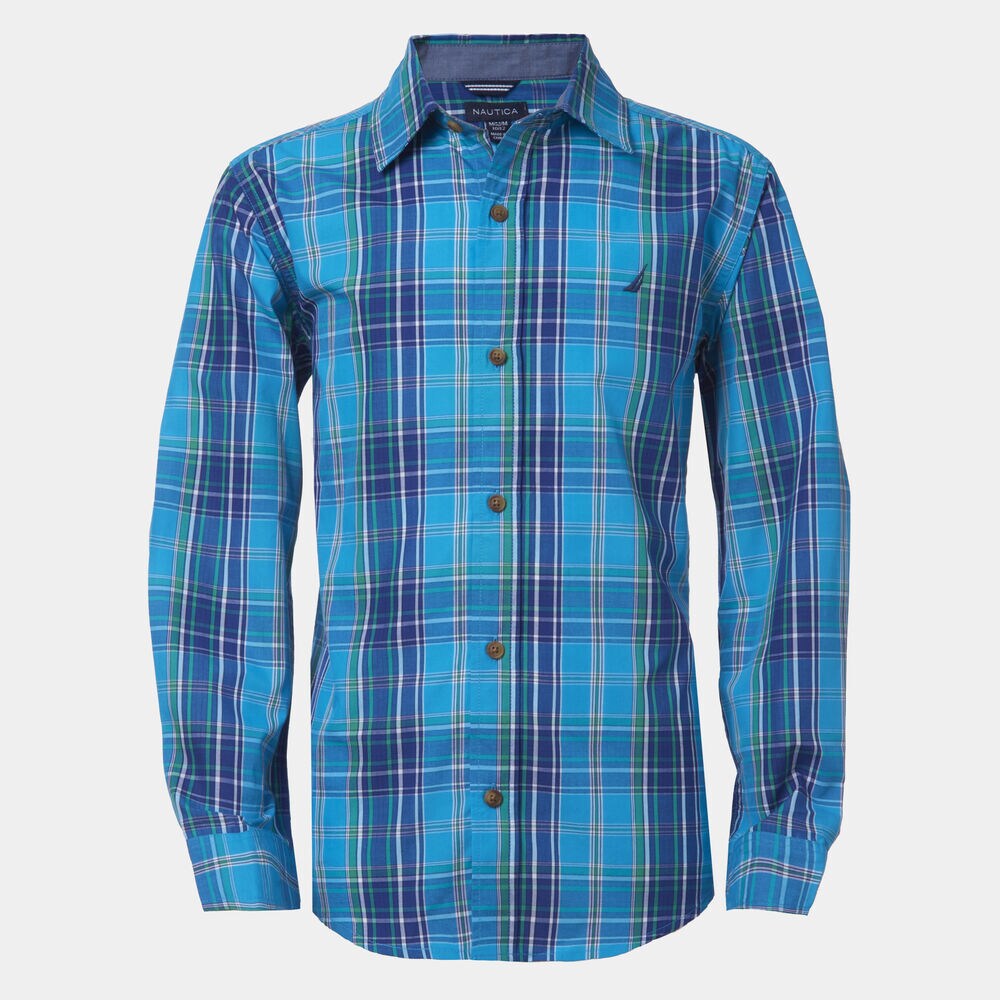 TODDLER BOYS' PLAID SHIRT (2T-4T),Dark Pine,large