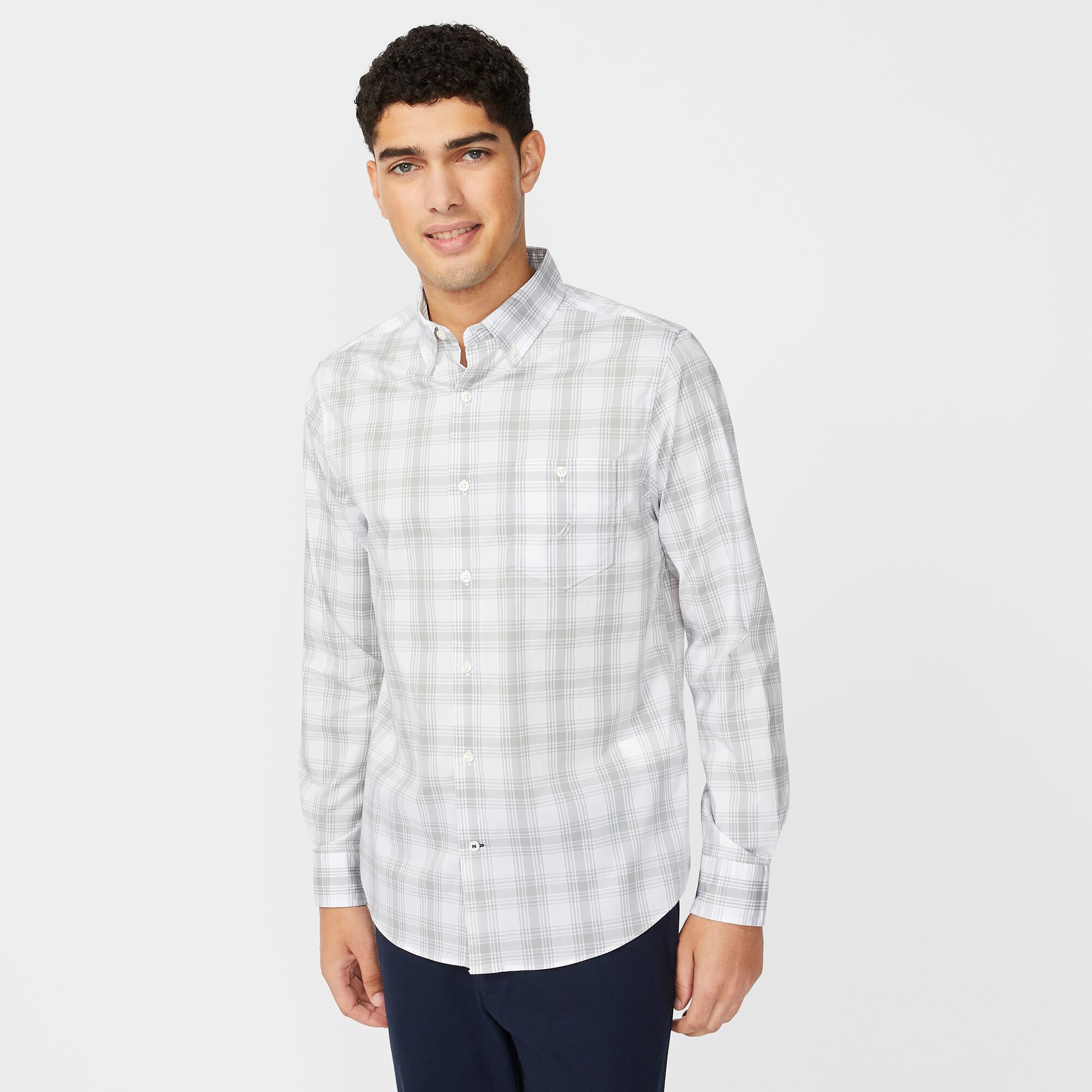 NAVTECH PLAID SHIRT,Bright White,large