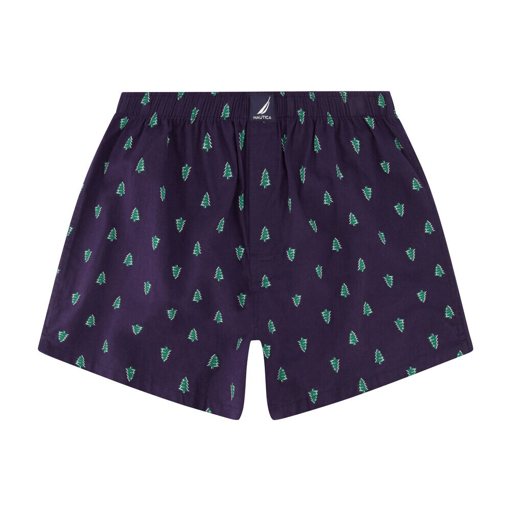 PRINTED WOVEN BOXERS, 3-PACK,Blue Indigo Heather,large