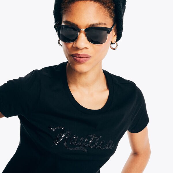 Sequin Logo Graphic T-Shirt