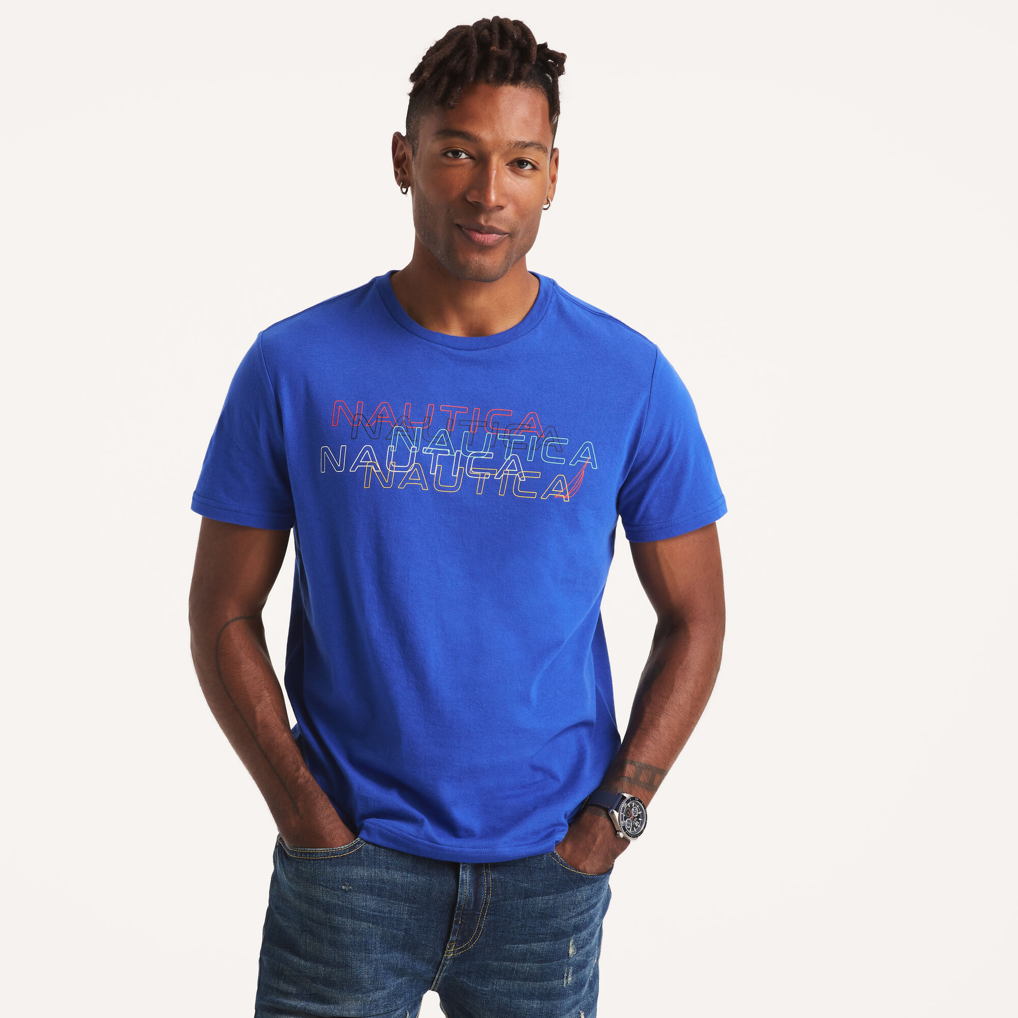 Logo Graphic T-Shirt,Bright Cobalt,large