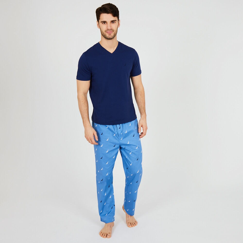 Knit + Woven Pajama Set - Spinnaker,J Navy,large