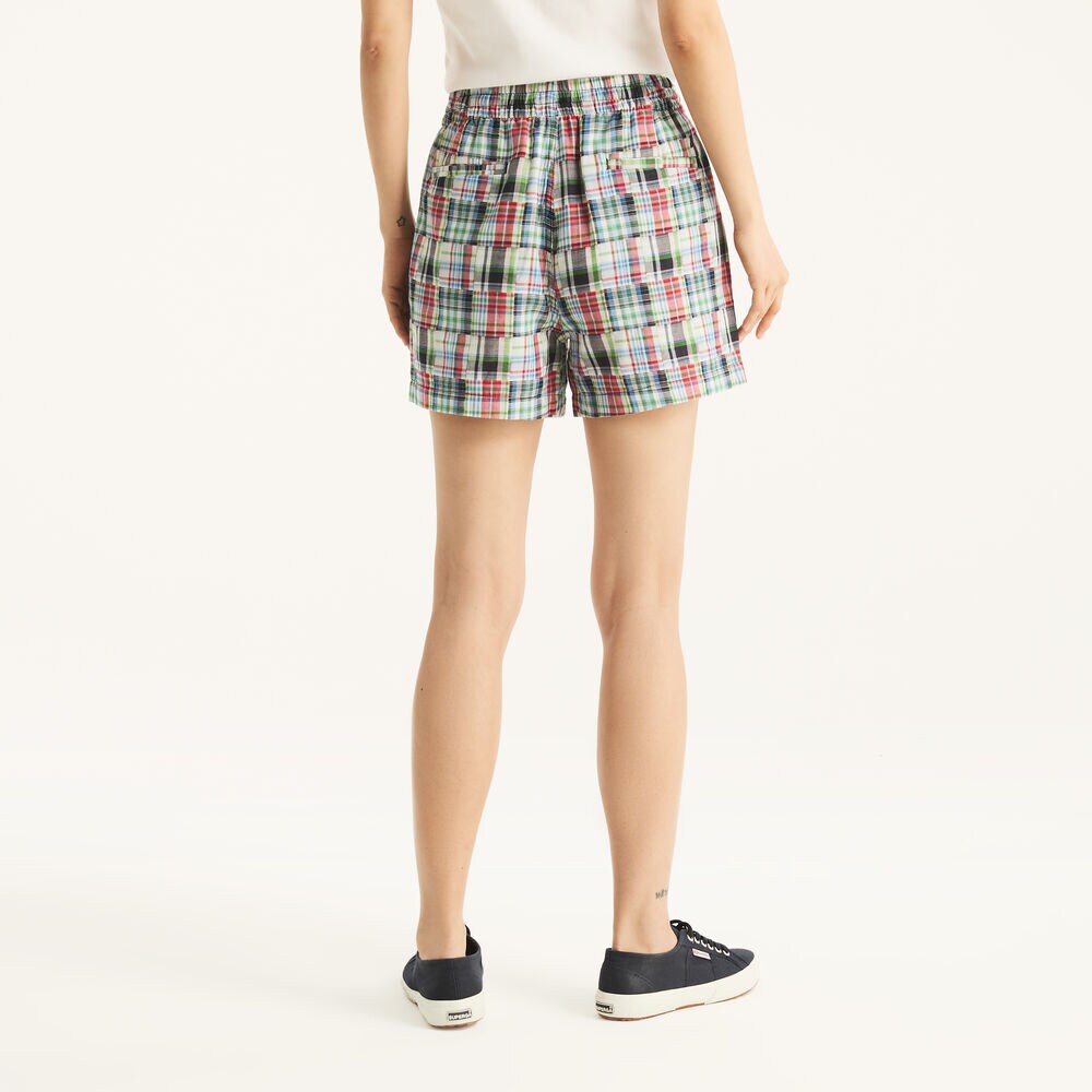 4" Patchwork Dock Short,Navy,large