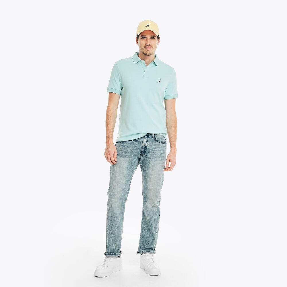 SLIM FIT INTERLOCK POLO,Harbor Mist,large