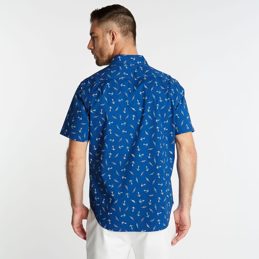 ANCHOR PRINT SHORT SLEEVE SHIRT,Clear Sky Blue,large