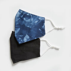 TIE-DYE AND SOLID REUSABLE FACE MASK, 2 PACK,Ice Blue,large
