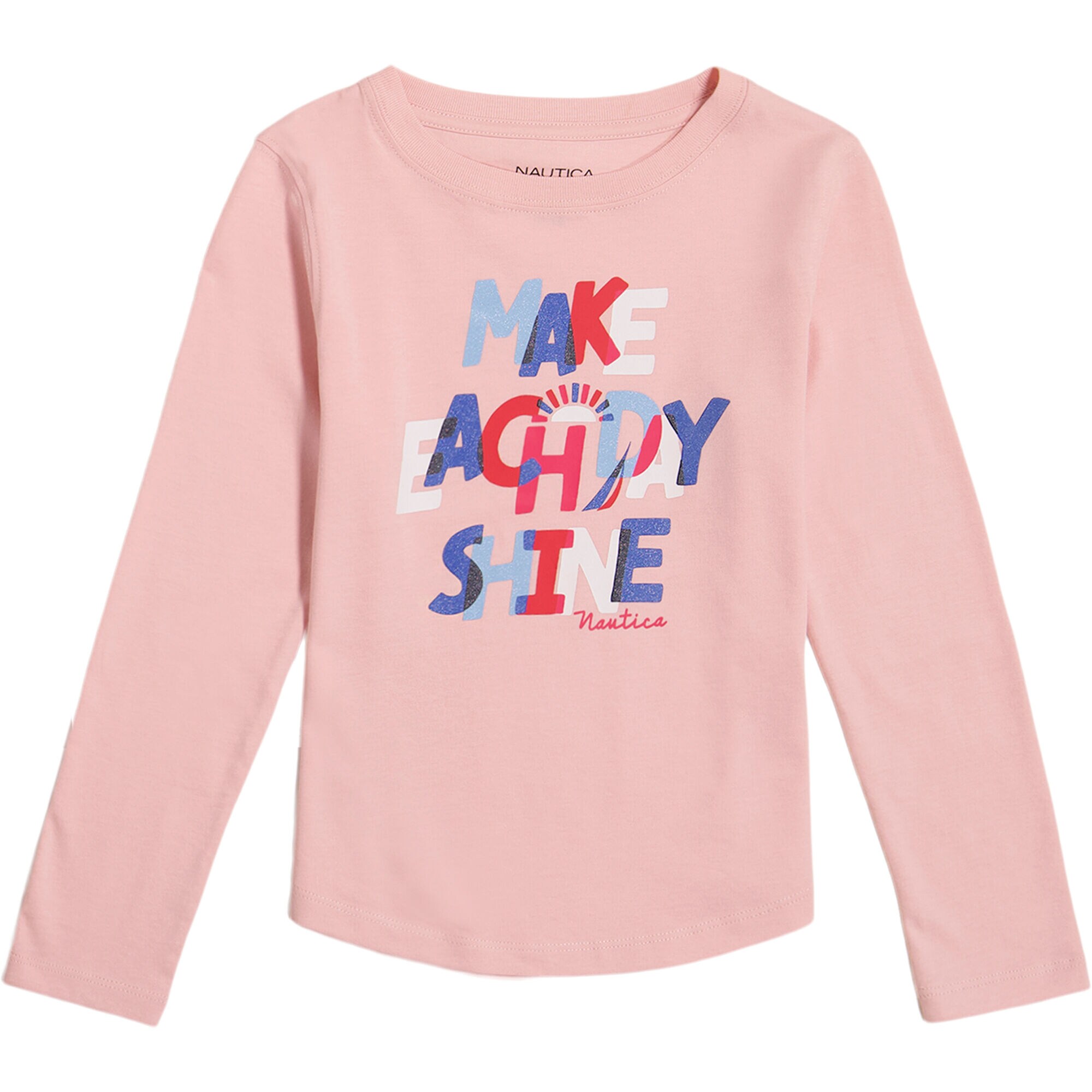 LITTLE GIRLS' GRAPHIC LONG-SLEEVE T-SHIRT (4-6x),Tomato,large