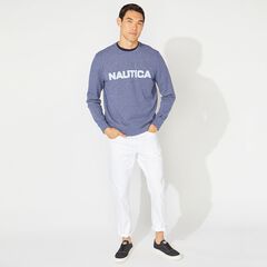 SOLID CREWNECK SWEATSHIRT,J Navy,large