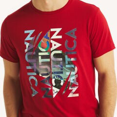 Foil Modern Logo Graphic T-Shirt,Nautica Red,large