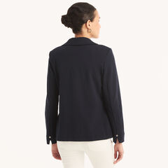 Solid Knit Blazer,Navy,large