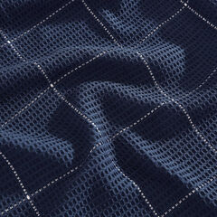 Bridgeport Waffle Grid Navy Full/Queen Blanket,Bali Bliss,large