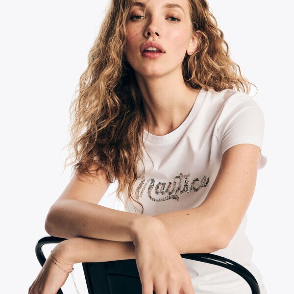 Sequin Logo Graphic T-Shirt