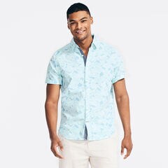 FISH PRINT SHORT SLEEVE SHIRT,Alaskan Blue,large