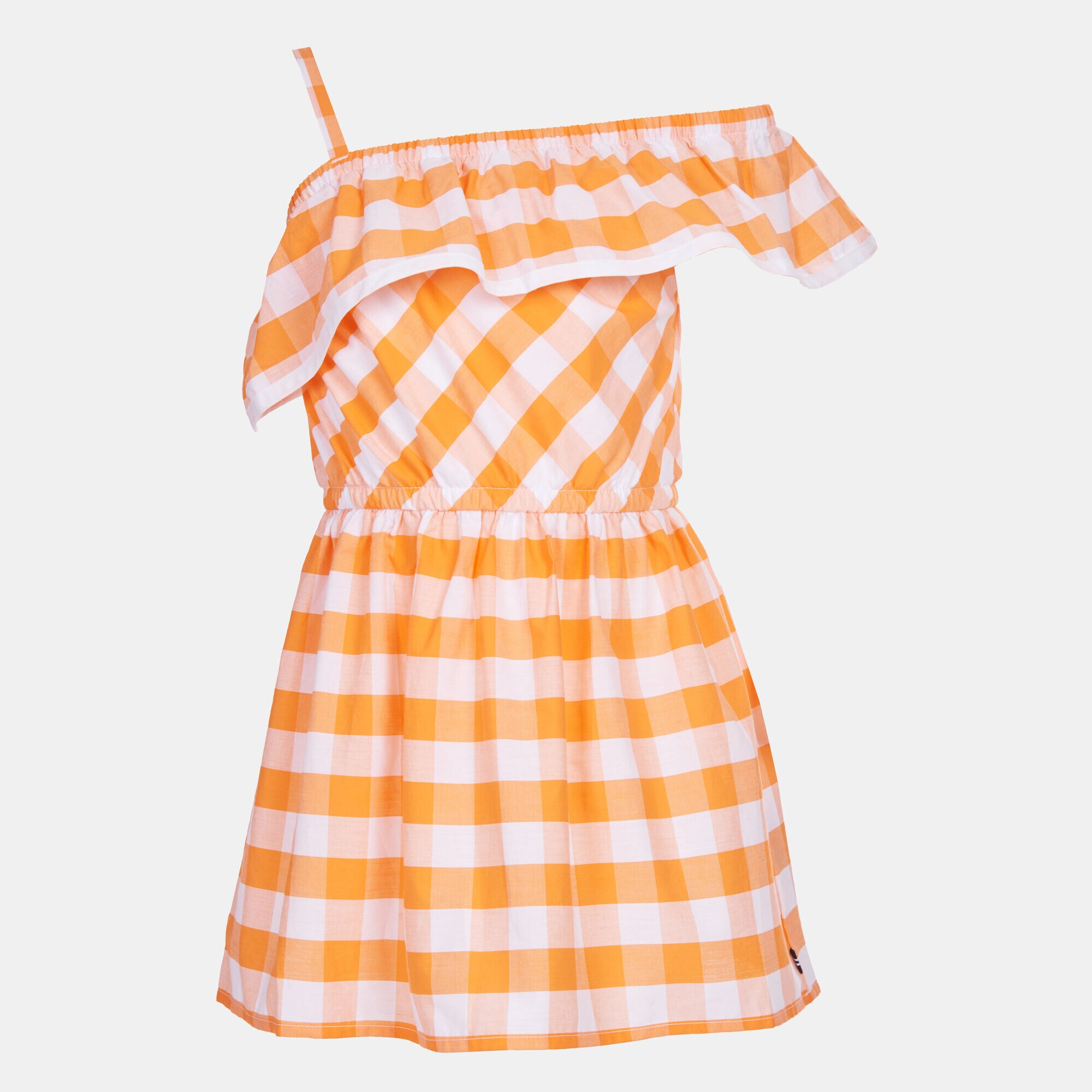 LITTLE GIRLS' GINGHAM RUFFLE ONE SHOULDER DRESS (4-7),Life Vest Wintl,large