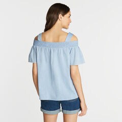 COLD SHOULDER EMBROIDERED TOP,Limoges,large