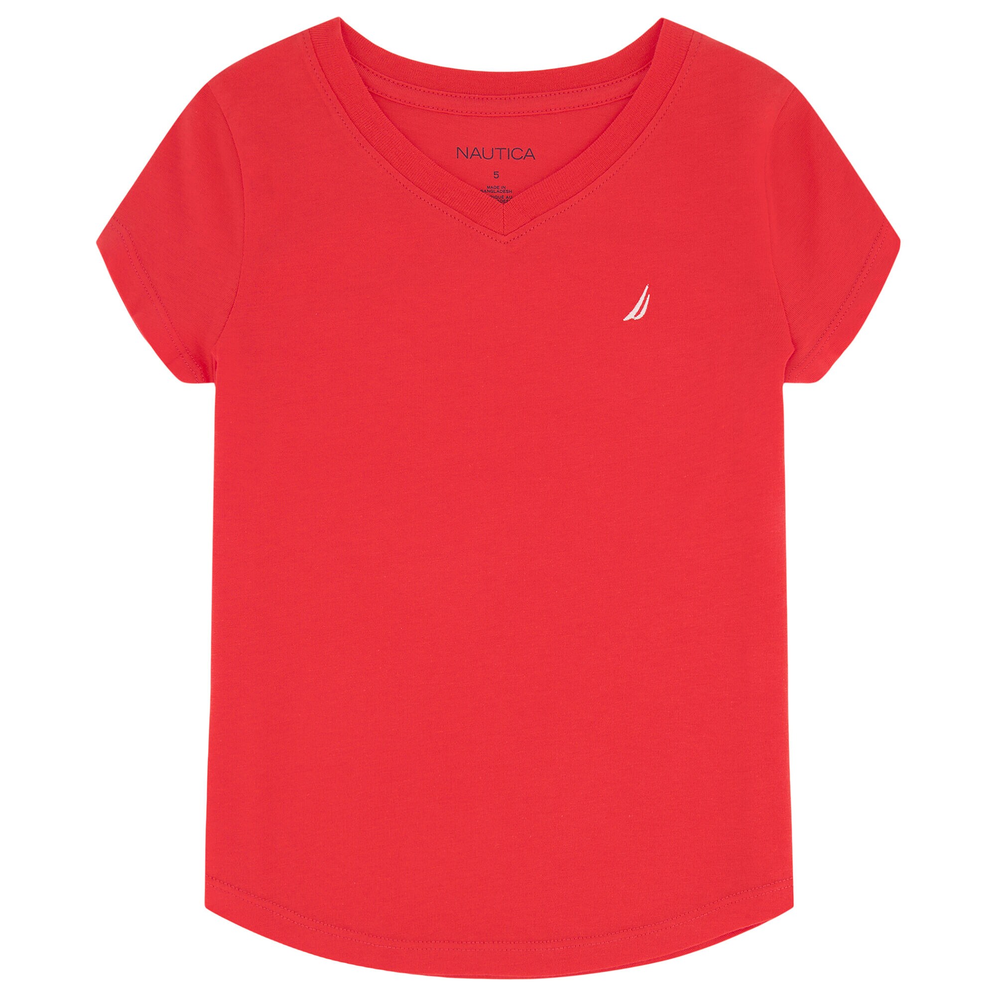 Toddler Girls' V-Neck T-Shirt (2T-4T),Buoy Red,large