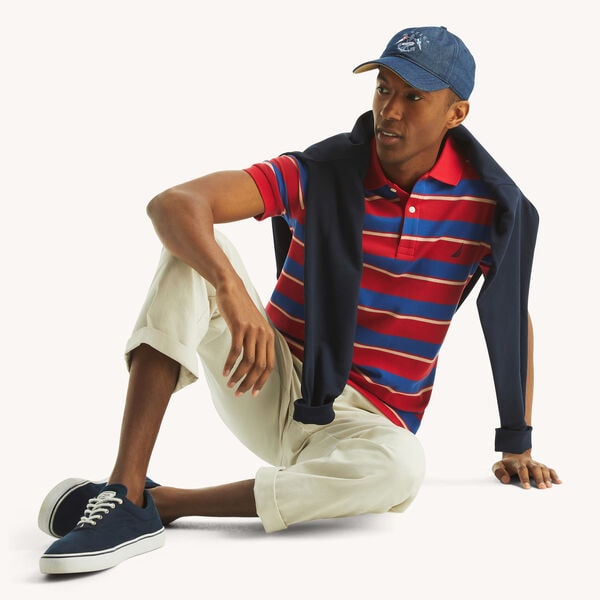 Classic Fit Striped Deck Polo