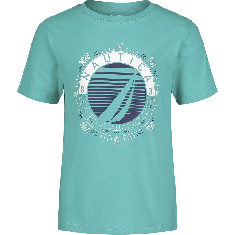 BOYS' COMPASS GRAPHIC T-SHIRT (8-20),Shaded Spruce Heather,large