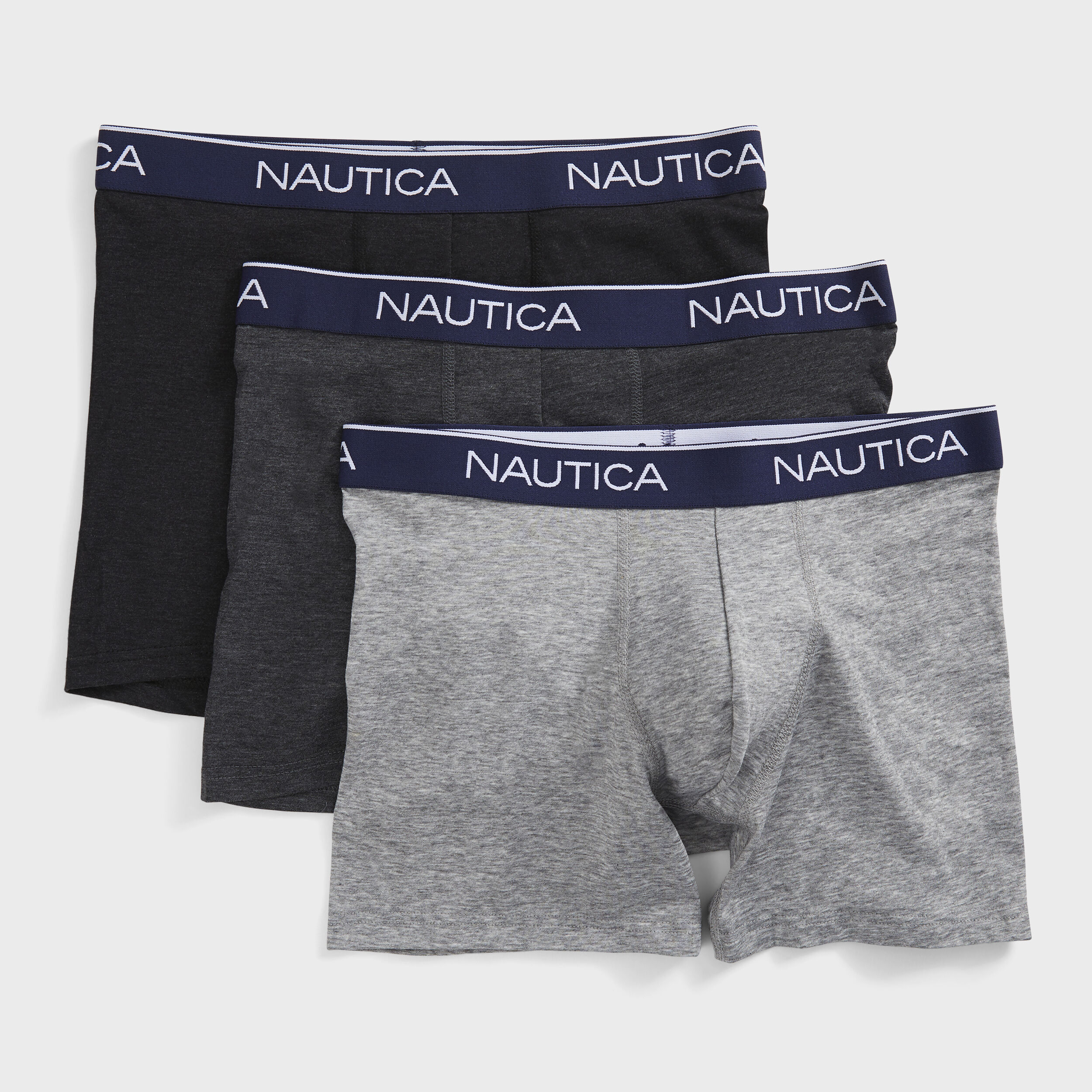 LOGO WAIST HEATHERED BOXER BRIEFS, 4-PACK | Nautica