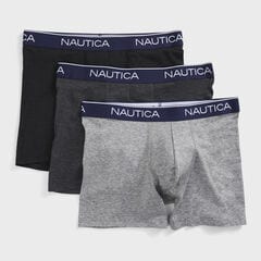 LOGO WAIST HEATHERED BOXER BRIEFS, 4-PACK,Raisin,large