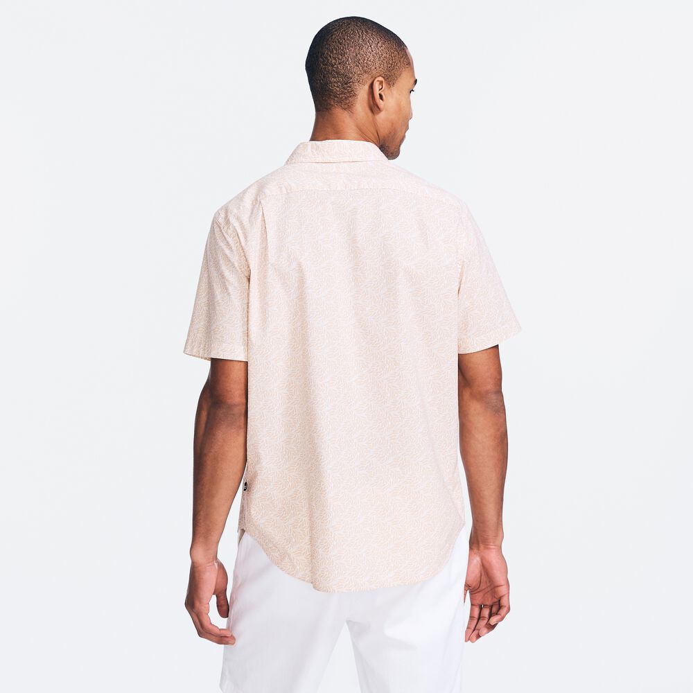 FLORAL PRINT SHORT-SLEEVE SHIRT,Bright White,large
