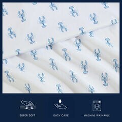 Nantucket Lobster Blue Twin XL Sheet Set,Navy Dusk,large