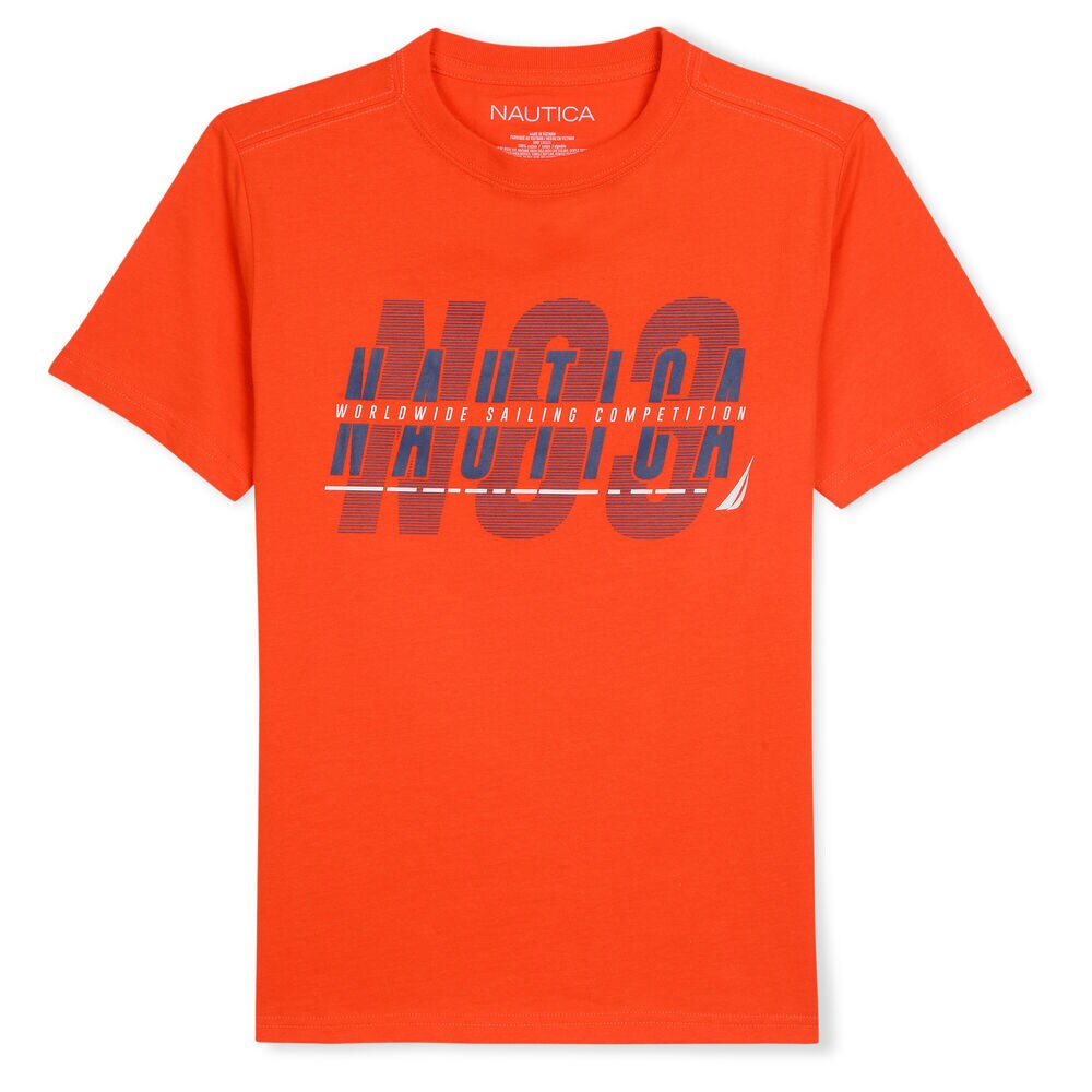 BOY'S CHEST LOGO TEE,Frost Orange,large