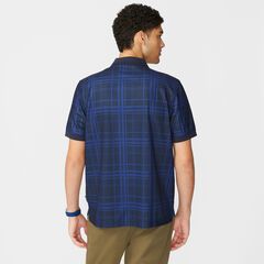 SUSTAINABLY CRAFTED NAVTECH PLAID POLO,Navy,large